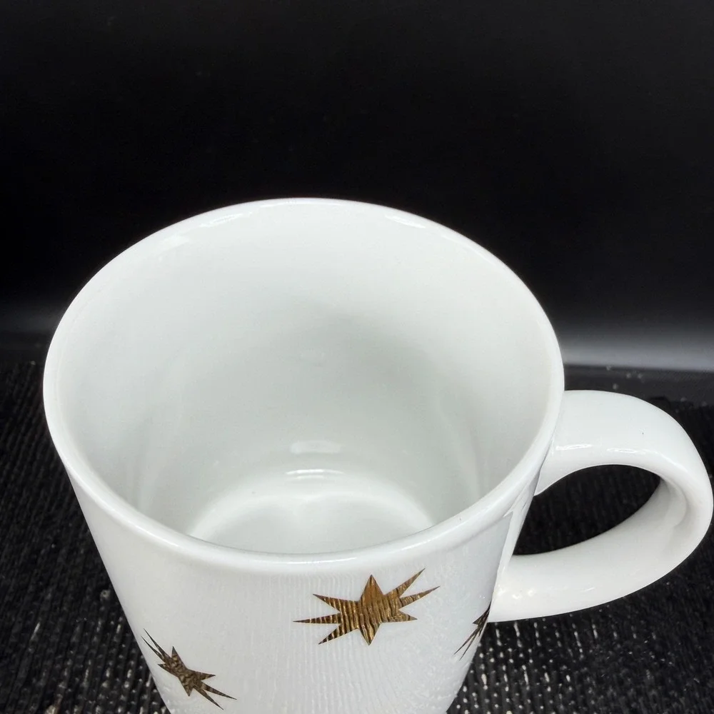 Pier‎ 1 Gold Starburst White Ceramic Coffee Mugs Cups Set of 2 Monno Bangladesh